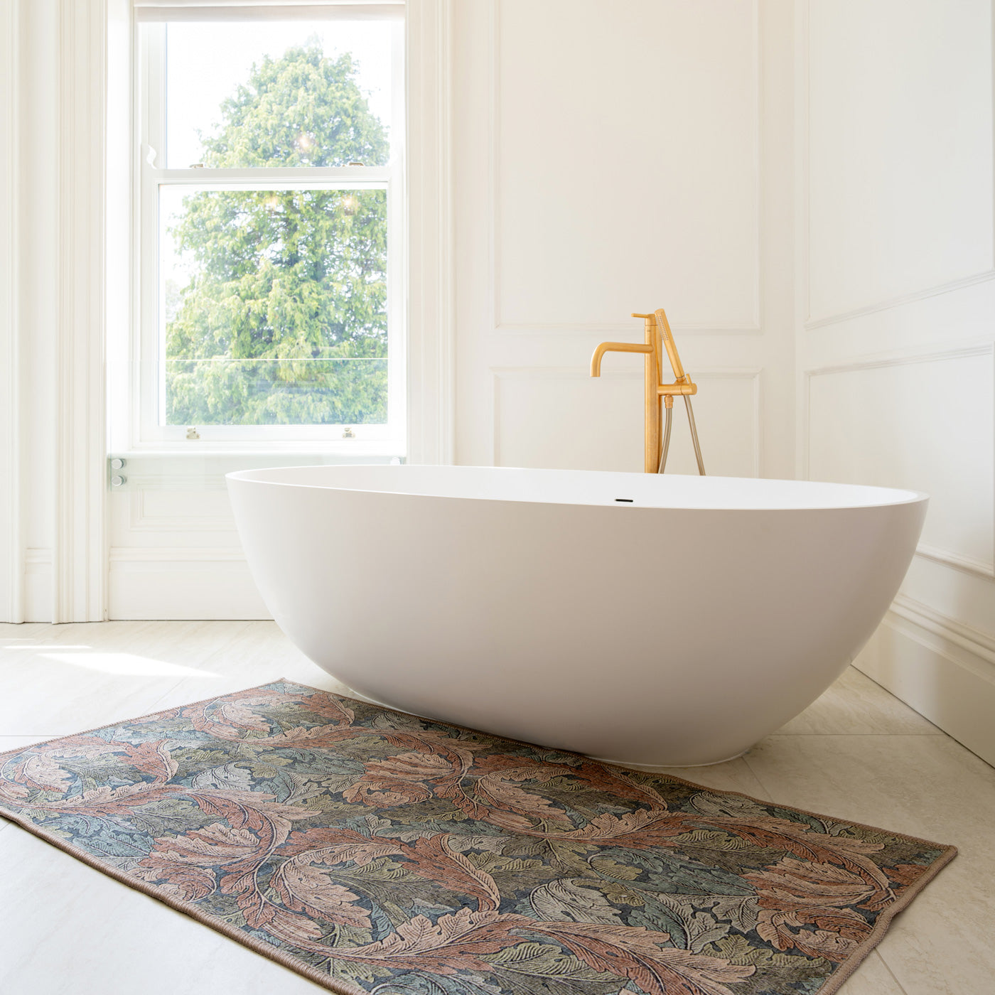 Soft Washable Green Leaf Bathroom Mat - Sylvan