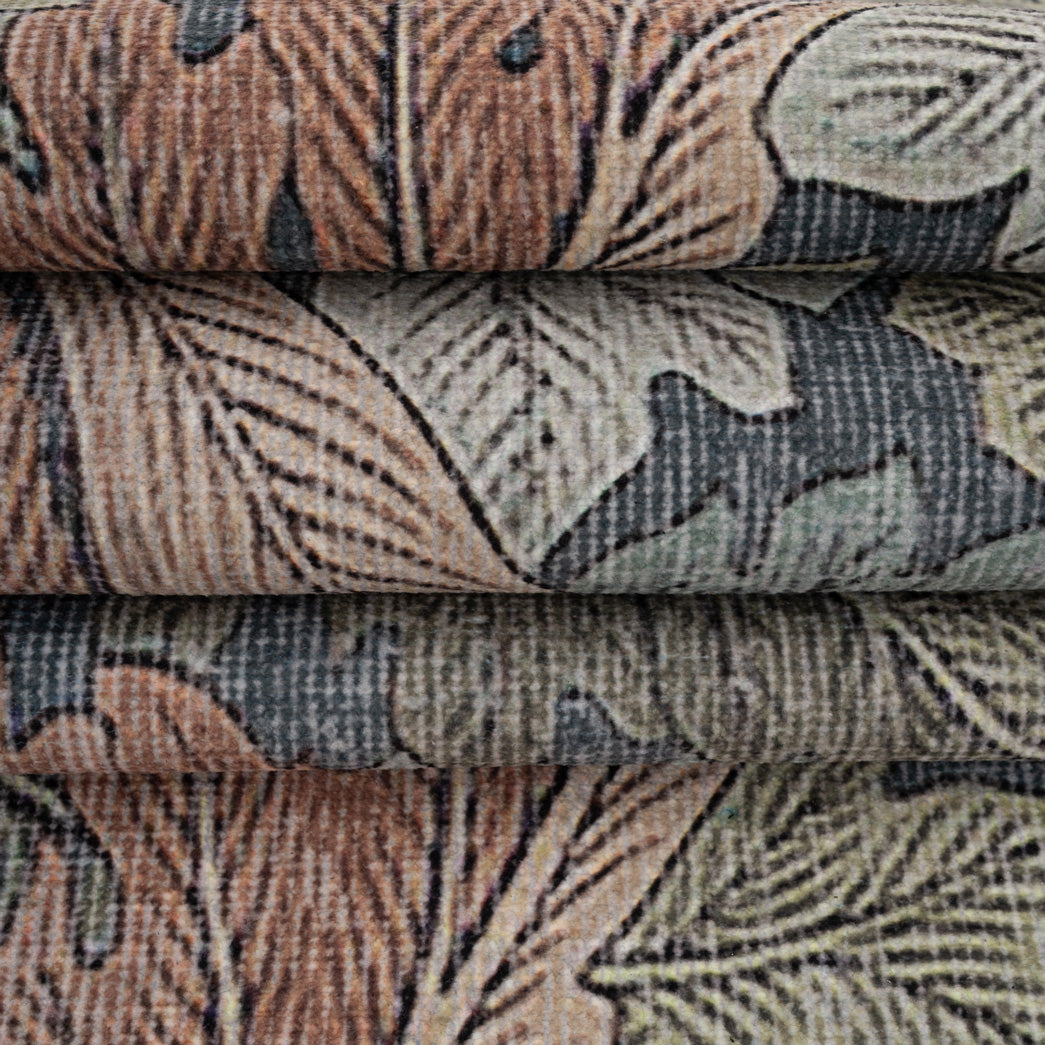 Soft Washable Green Leaf Print Rug - Sylvan