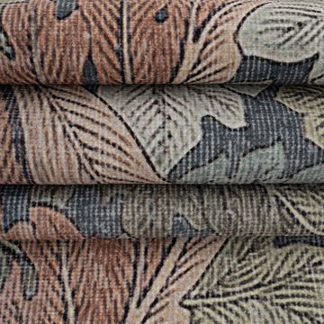 Soft Washable Green Leaf Print Runner - Sylvan