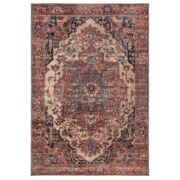Soft Washable Terracotta Medallion Rug - Verity