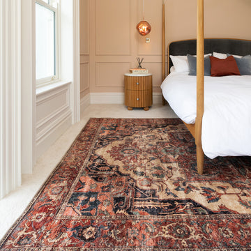 Soft Washable Terracotta Medallion Rug - Verity