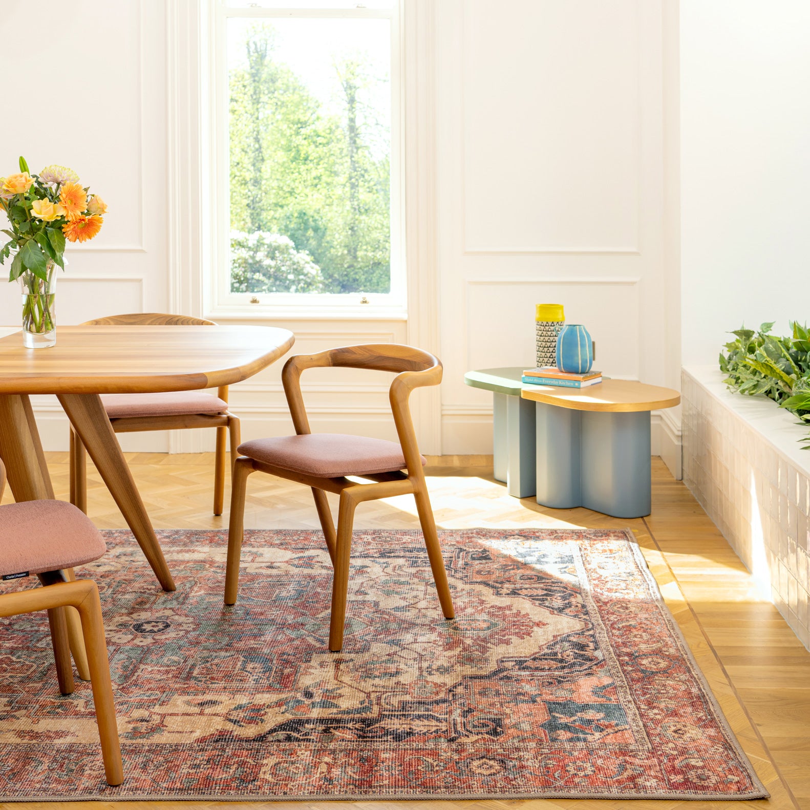 Soft Washable Terracotta Medallion Rug - Verity