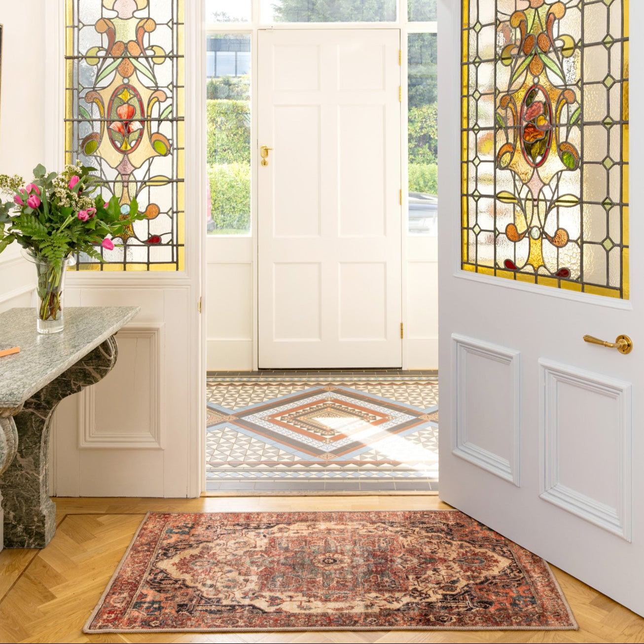 Soft Washable Terracotta Bathroom Mat - Verity