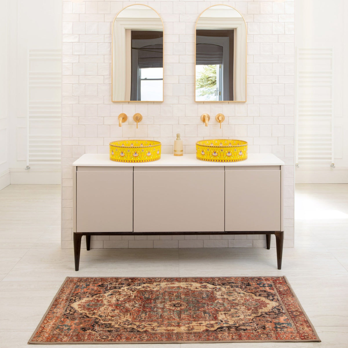 Soft Washable Terracotta Bathroom Mat - Verity