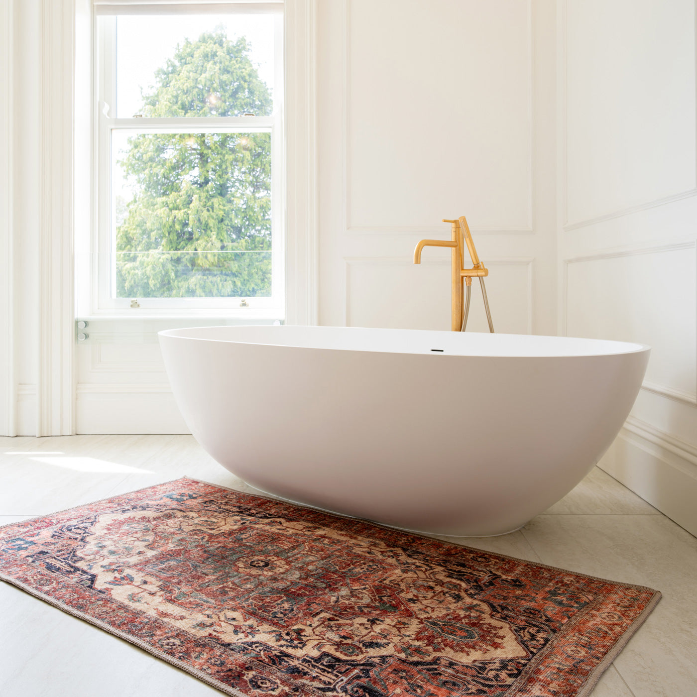 Soft Washable Terracotta Bathroom Mat - Verity