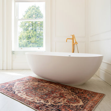 Soft Washable Terracotta Bathroom Mat - Verity