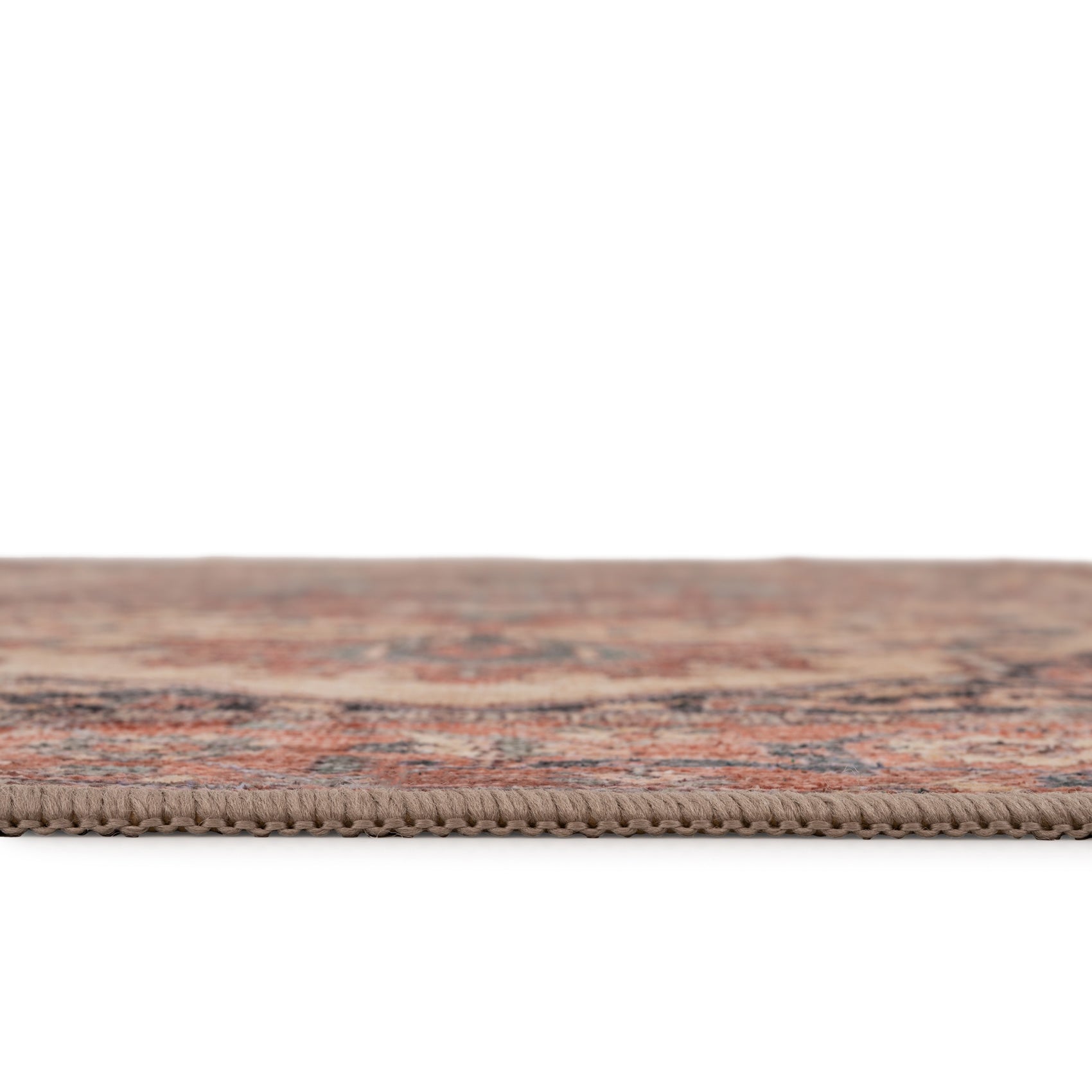 Soft Washable Terracotta Medallion Runner - Verity