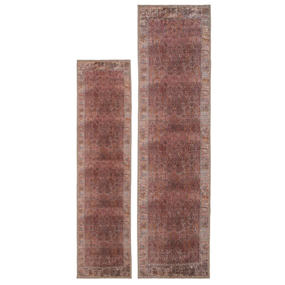 Soft Washable Red Vintage Runner - Violet