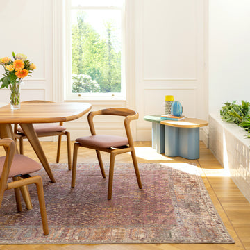 Soft Washable Red Plum Vintage Rug - Violet