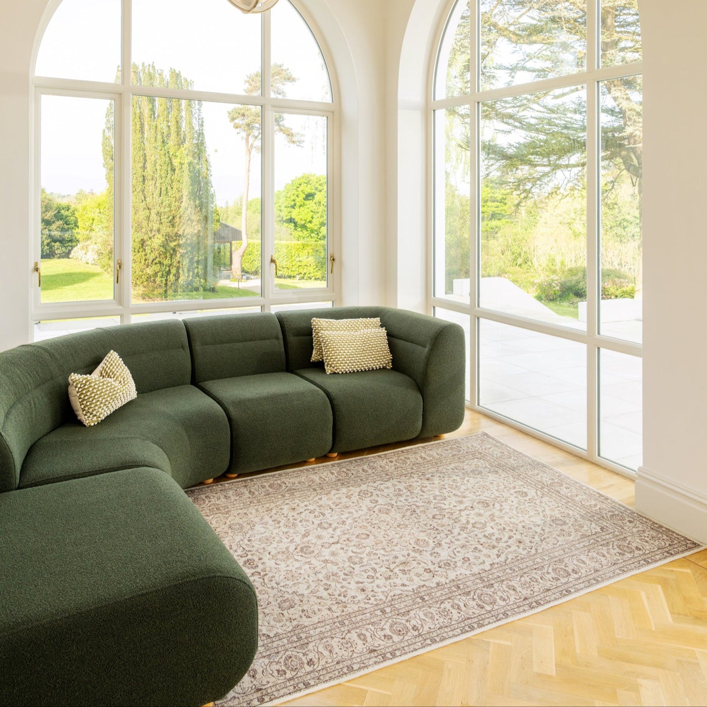 Soft Washable Cream Vintage Rug - Adeline