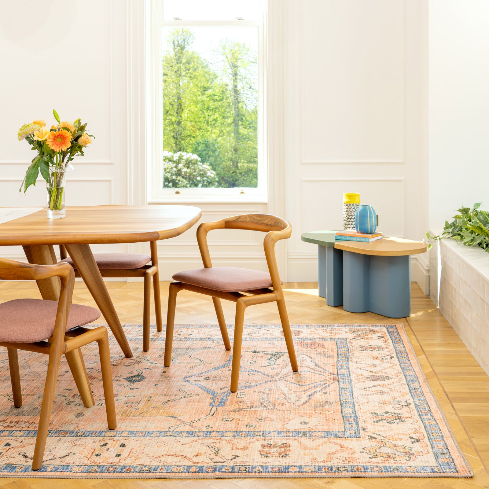 Soft Washable Multicolour Vintage Rug - Amelia