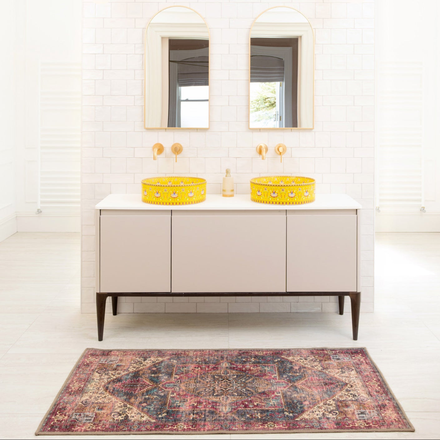 Soft Washable Multicolour Doormat - Delphine