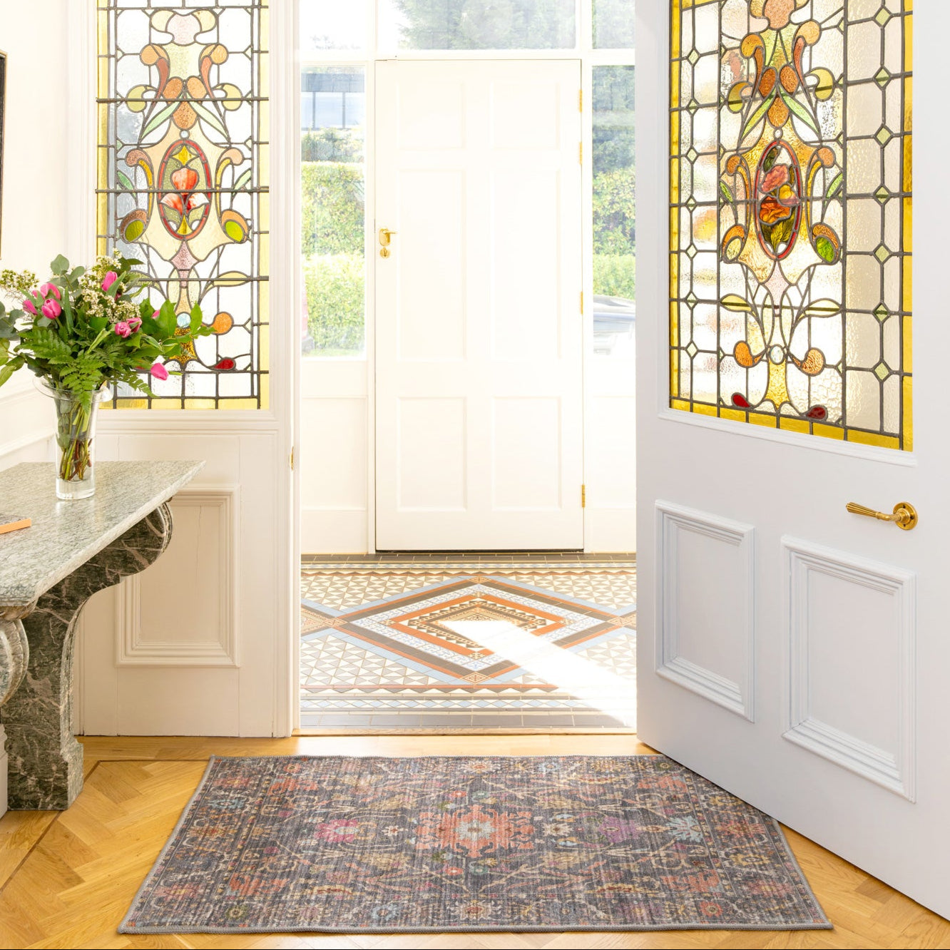 Soft Washable Wildflower Doormat - Francine