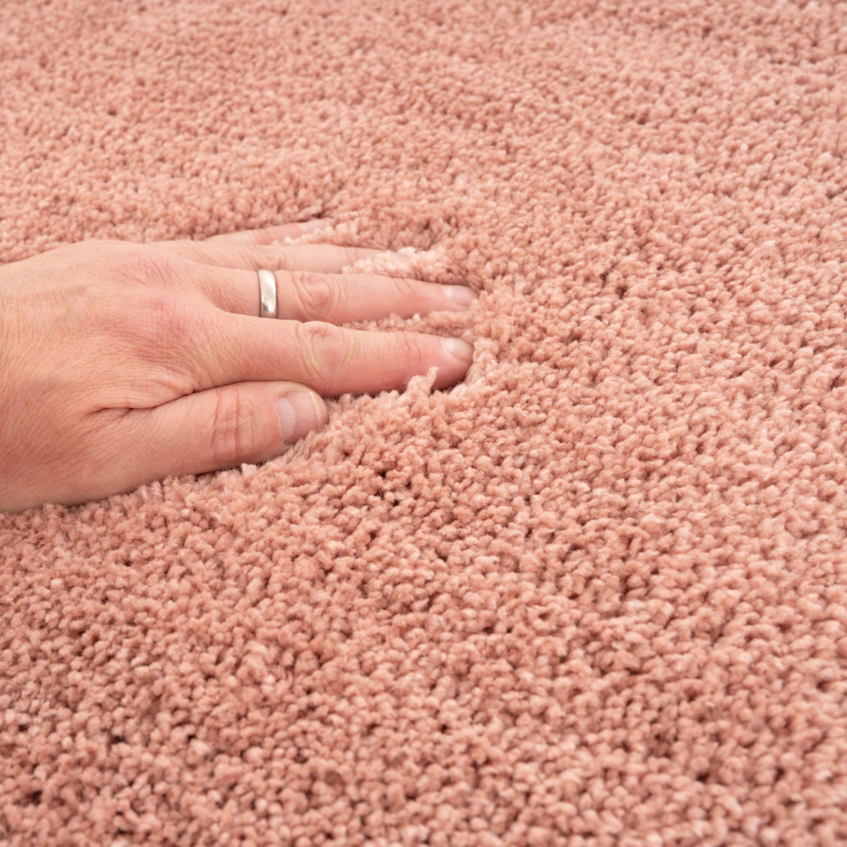 Soft Washable Blush Pink Shaggy Rug
