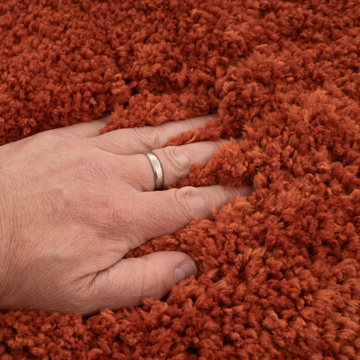 Premium Washable Terracotta Shaggy Rug