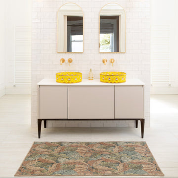 Soft Washable Green Leaf Doormat - Sylvan