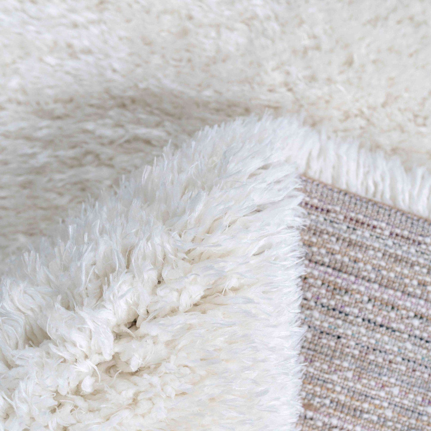 Deluxe Thick Soft Cream Shaggy Living Room Rug
