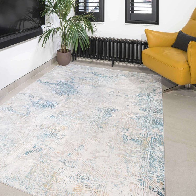 Teal Blue Cloudscape Hallway Runner Rug