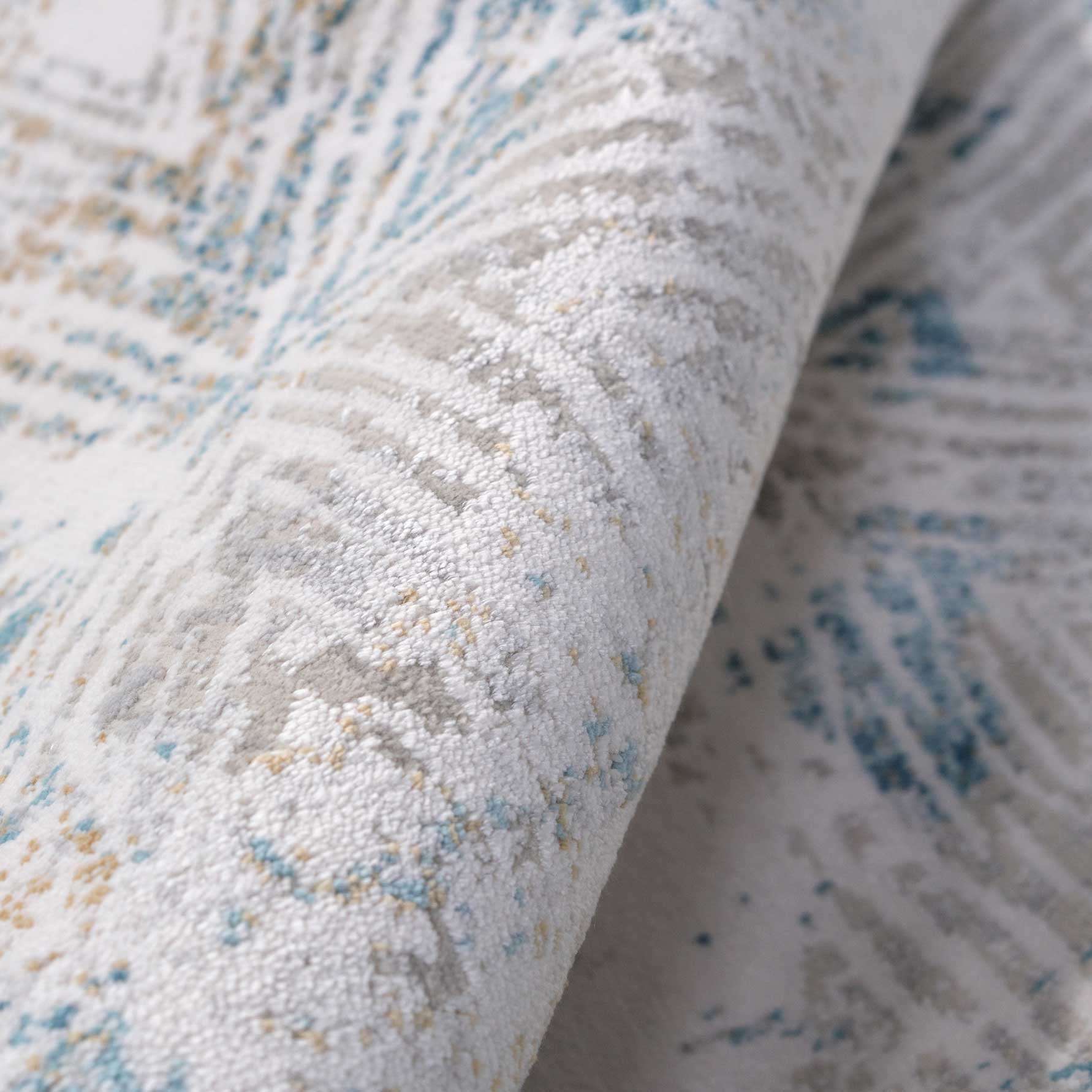 Teal Blue Cloudscape Hallway Runner Rug