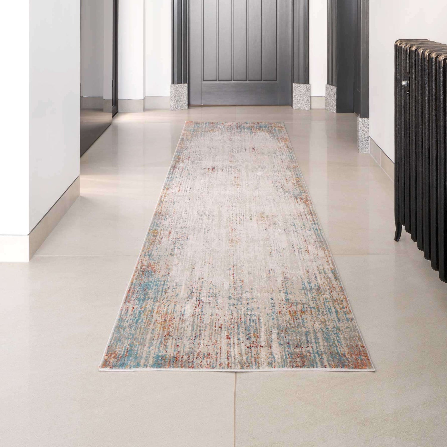Multicolour Distressed Abstract Hallway Rug