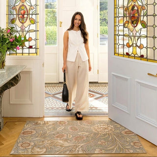 Washable Double Bough Blue Indoor Doormat - William Morris