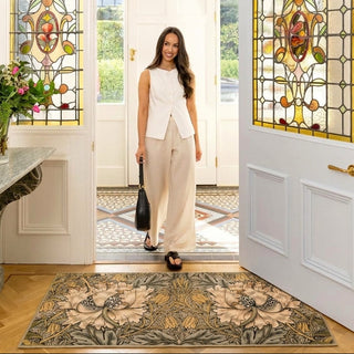 Washable Honeysuckle Golden Indoor Doormat - William Morris
