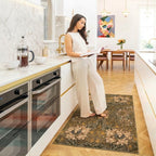 Washable Honeysuckle Golden Kitchen Mat - William Morris