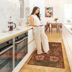 Washable Honeysuckle Pink Kitchen Mat - William Morris