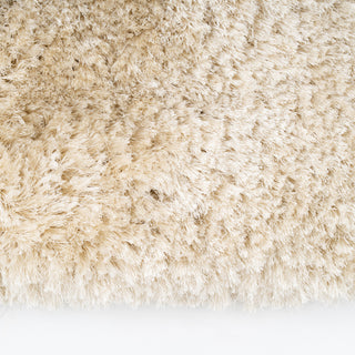Plush Ivory Cream Shaggy Circle Rug