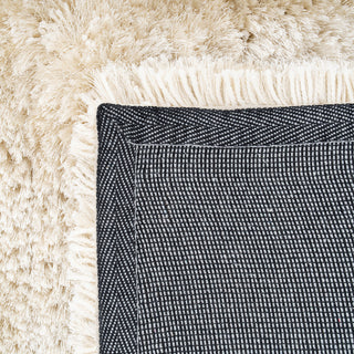 Plush Ivory Cream Shaggy Circle Rug