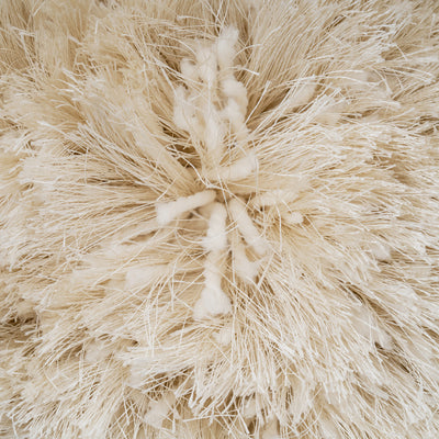 Plush Ivory Cream Shaggy Circle Rug