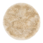 Plush Ivory Cream Shaggy Circle Rug
