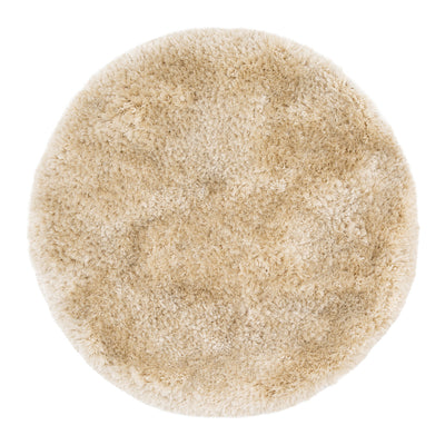 Plush Ivory Cream Shaggy Circle Rug