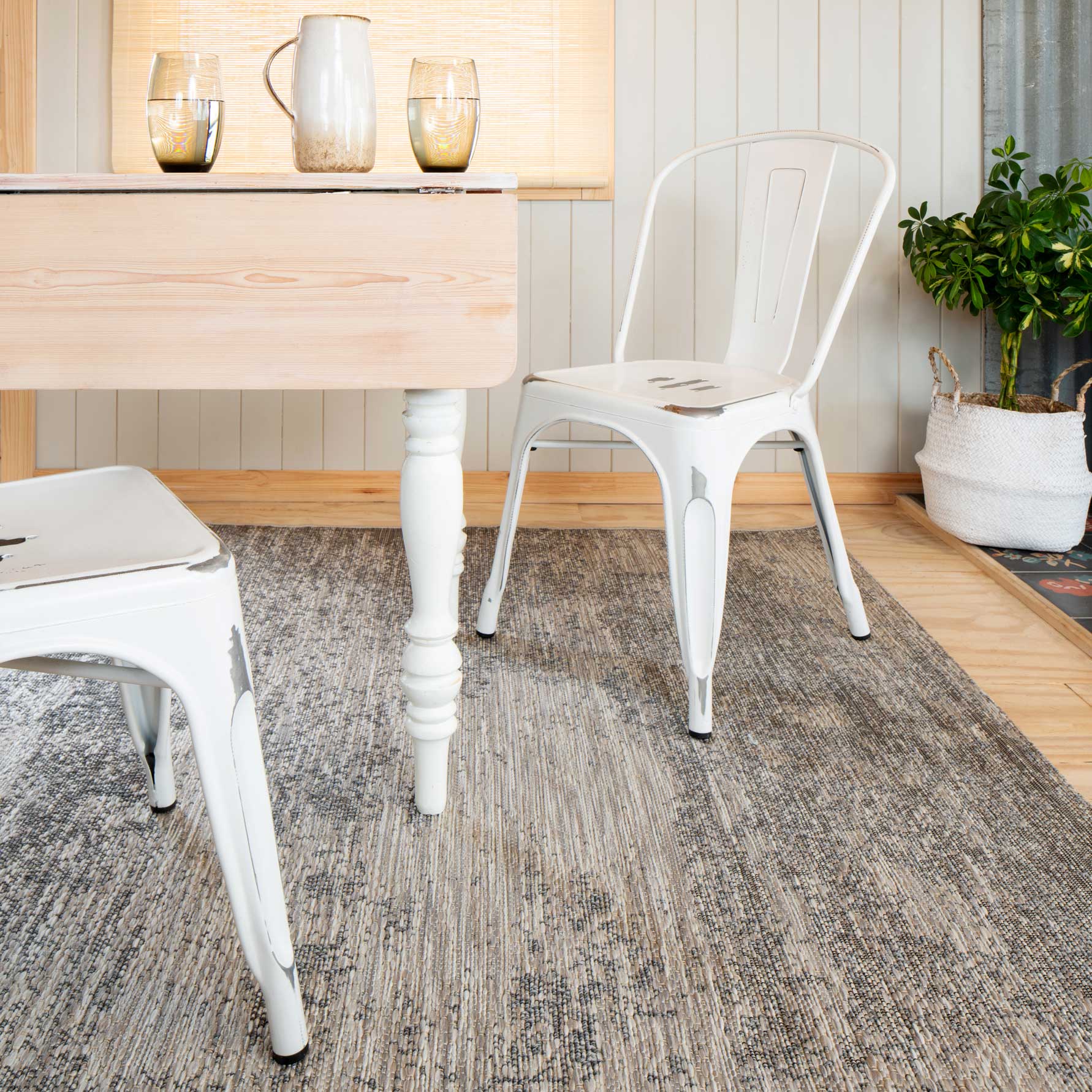 Abstract Textured Flatweave Area Rug