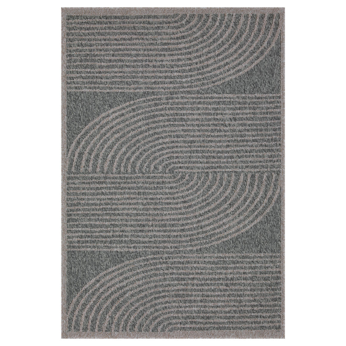 Abstract Grey Outdoor Rug - Reine