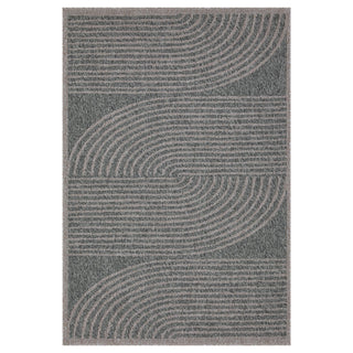 Abstract Grey Outdoor Rug - Reine