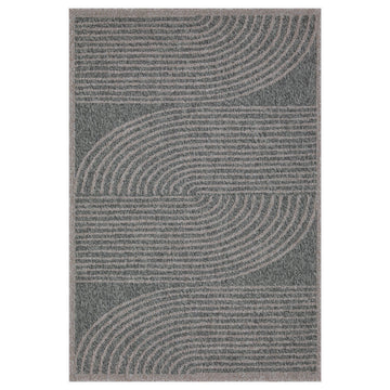 Abstract Grey Outdoor Rug - Reine