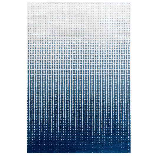 Modern Blue Spotted Ombre Effect Living Room Rug