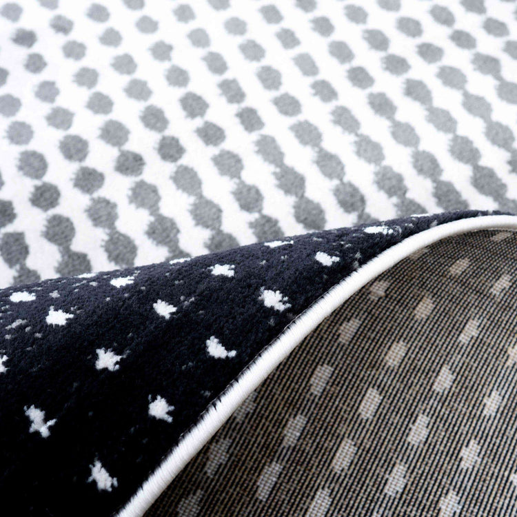 Modern Grey Spotted Ombre Effect Living Room Rug