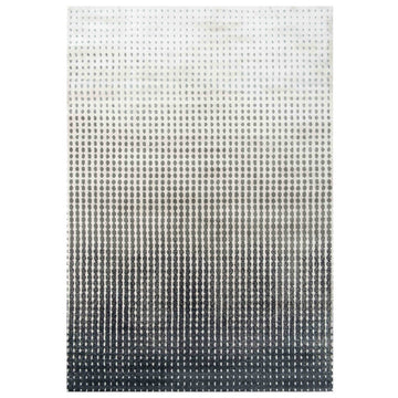 Modern Grey Spotted Ombre Effect Living Room Rug