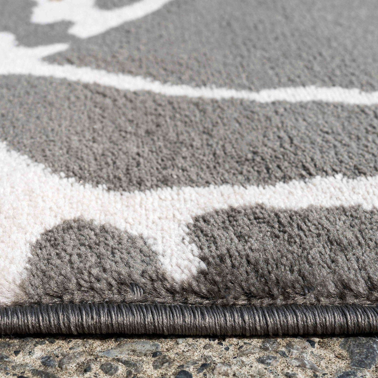 Modern Grey Abstract Distressed Cracks Living Room Rug