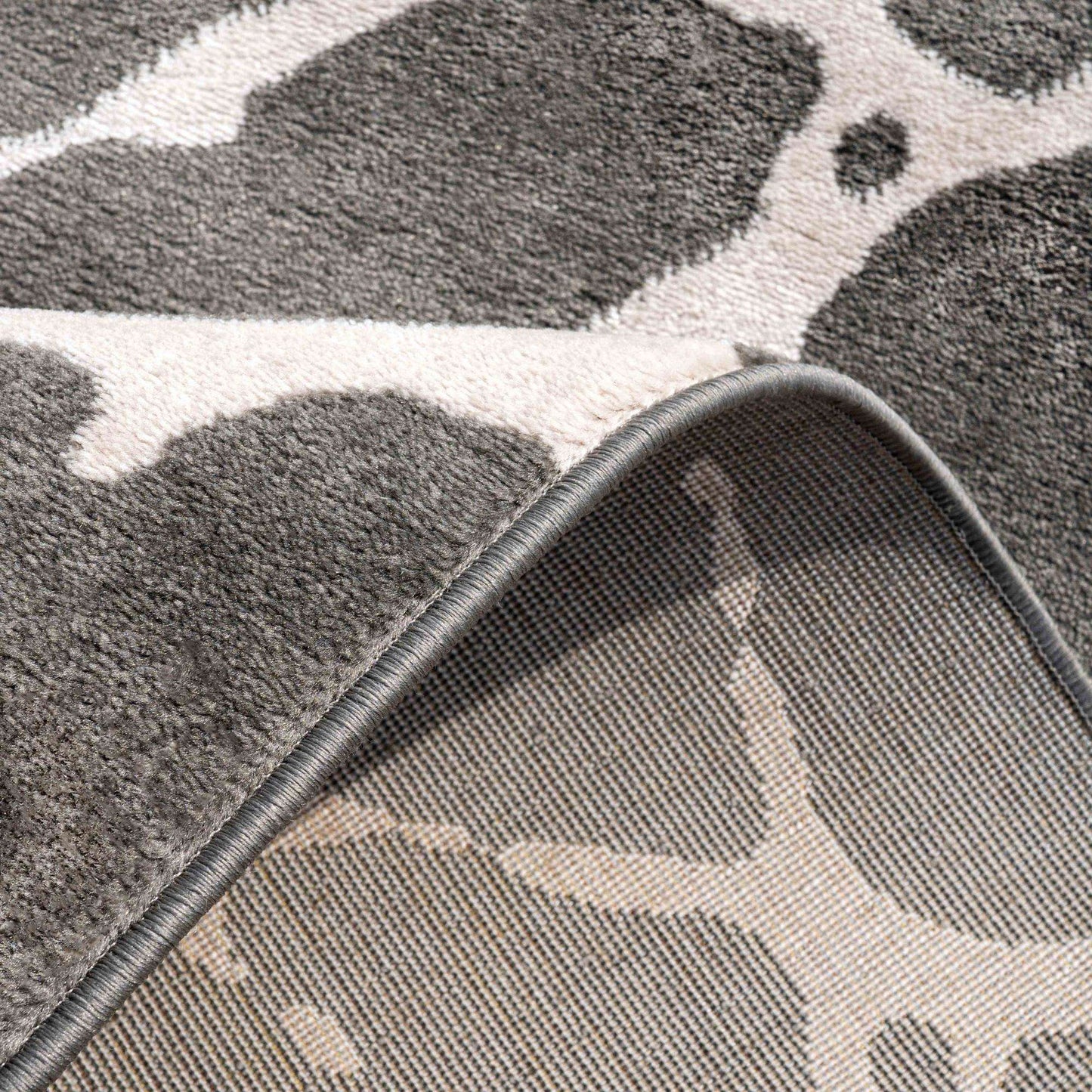 Modern Grey Abstract Distressed Cracks Living Room Rug