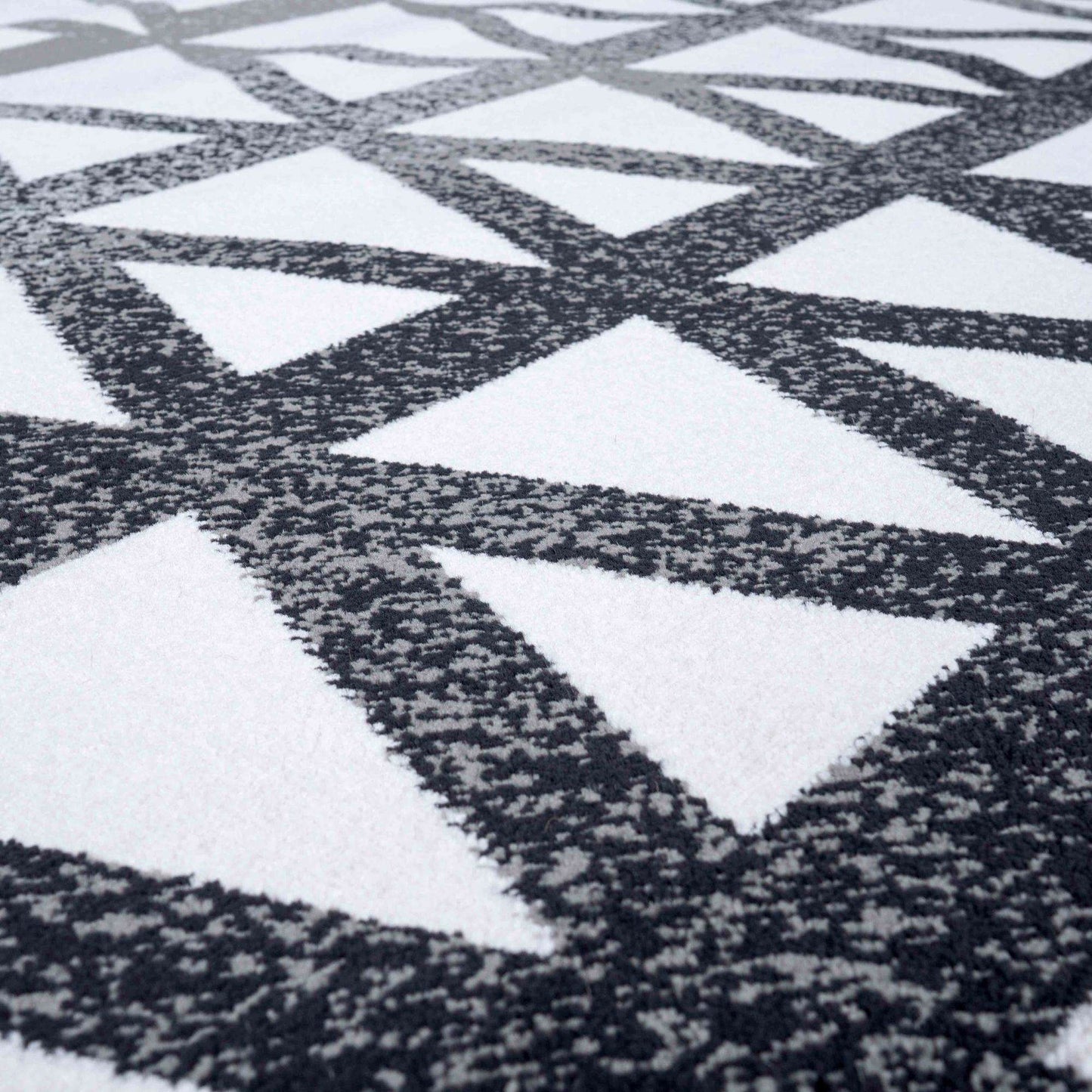 Modern Grey Geometric Triangle Living Room Rug | Living Room Rugs ...