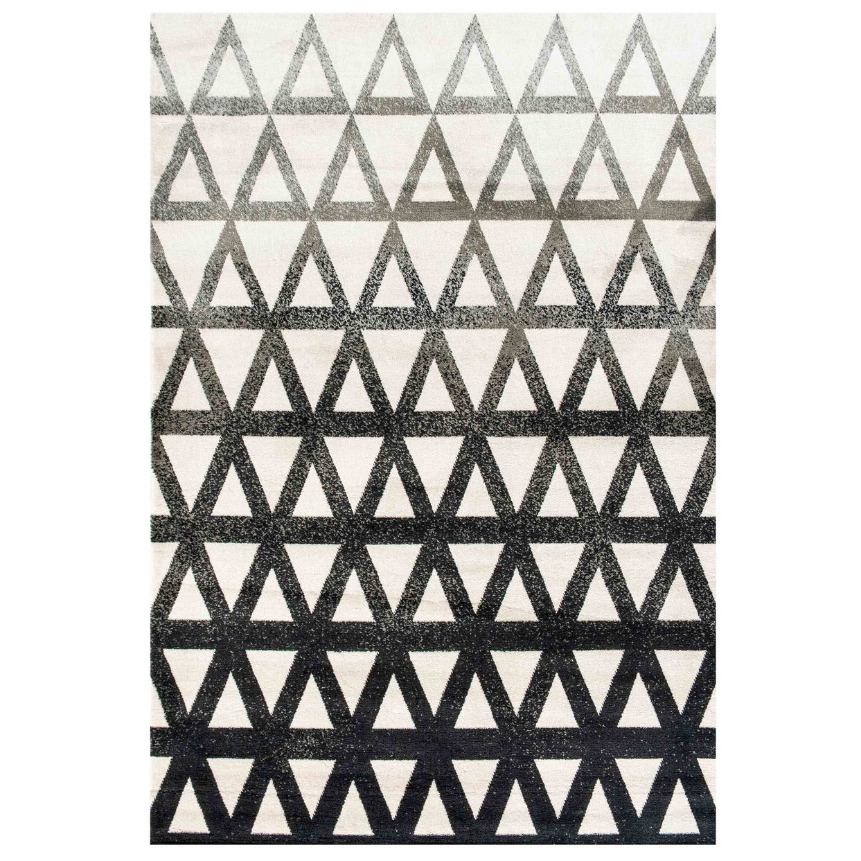 Modern Grey Geometric Triangle Living Room Rug