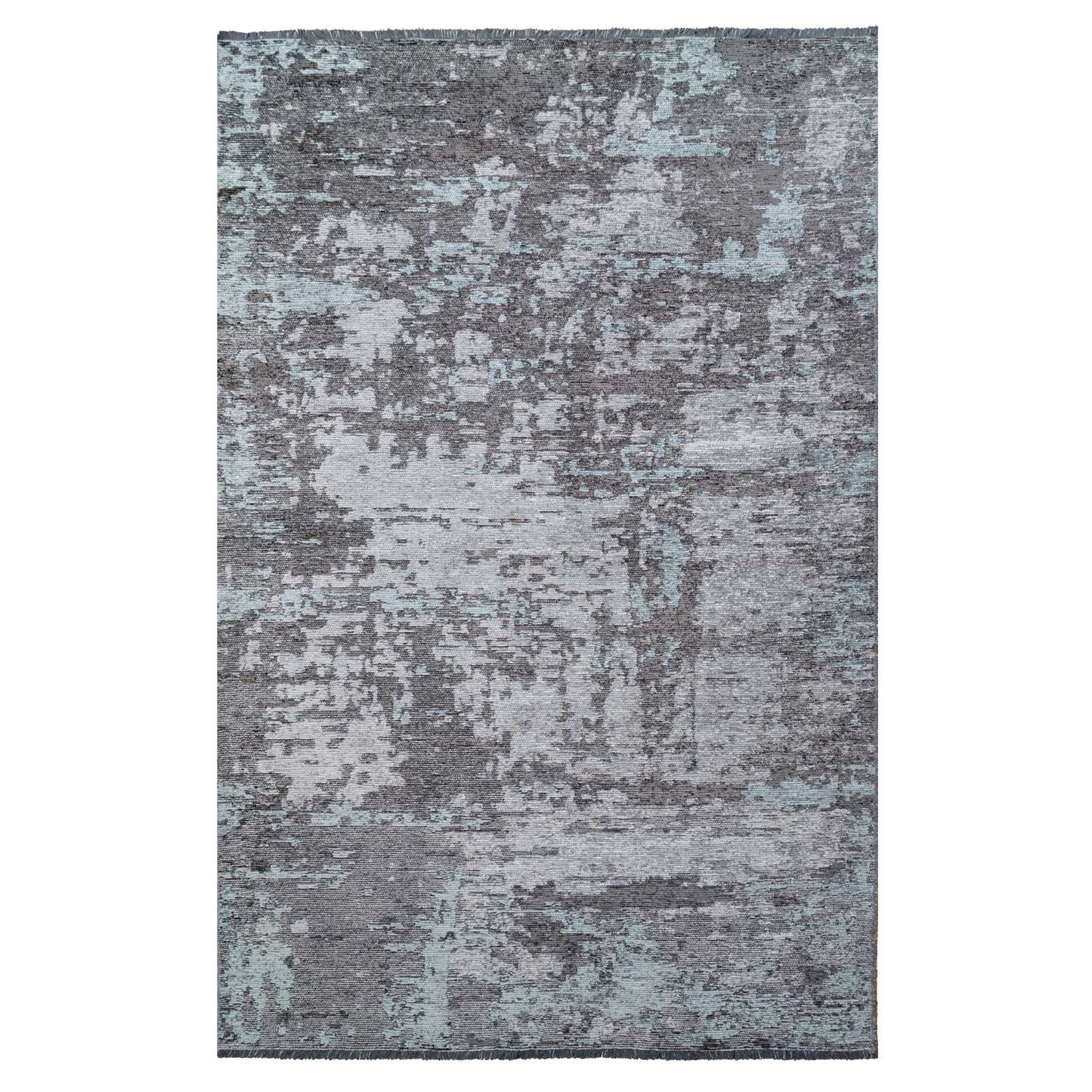 Reversible Distressed Duck Egg Grey Area Rug