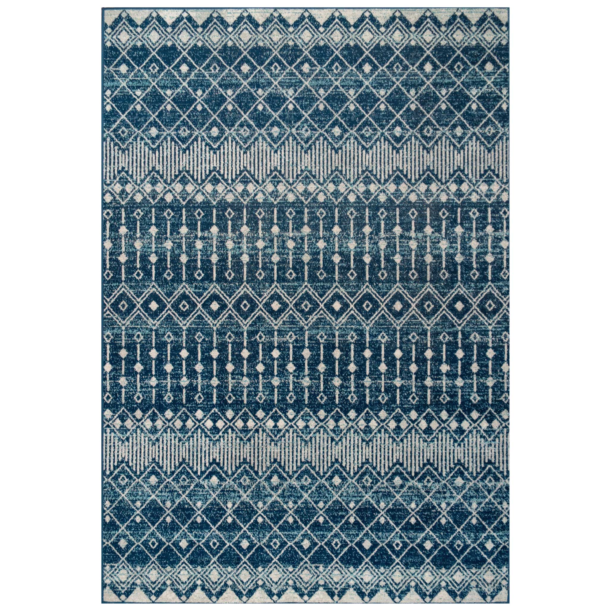 Blue Moroccan Tile Living Room Rug | Living Room Rugs | Kukoon