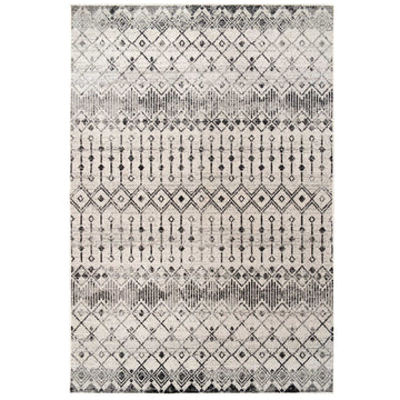 Grey Moroccan Tile Living Room Rug