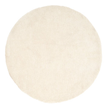 Premium Cream Shaggy Circle Rug - Lace