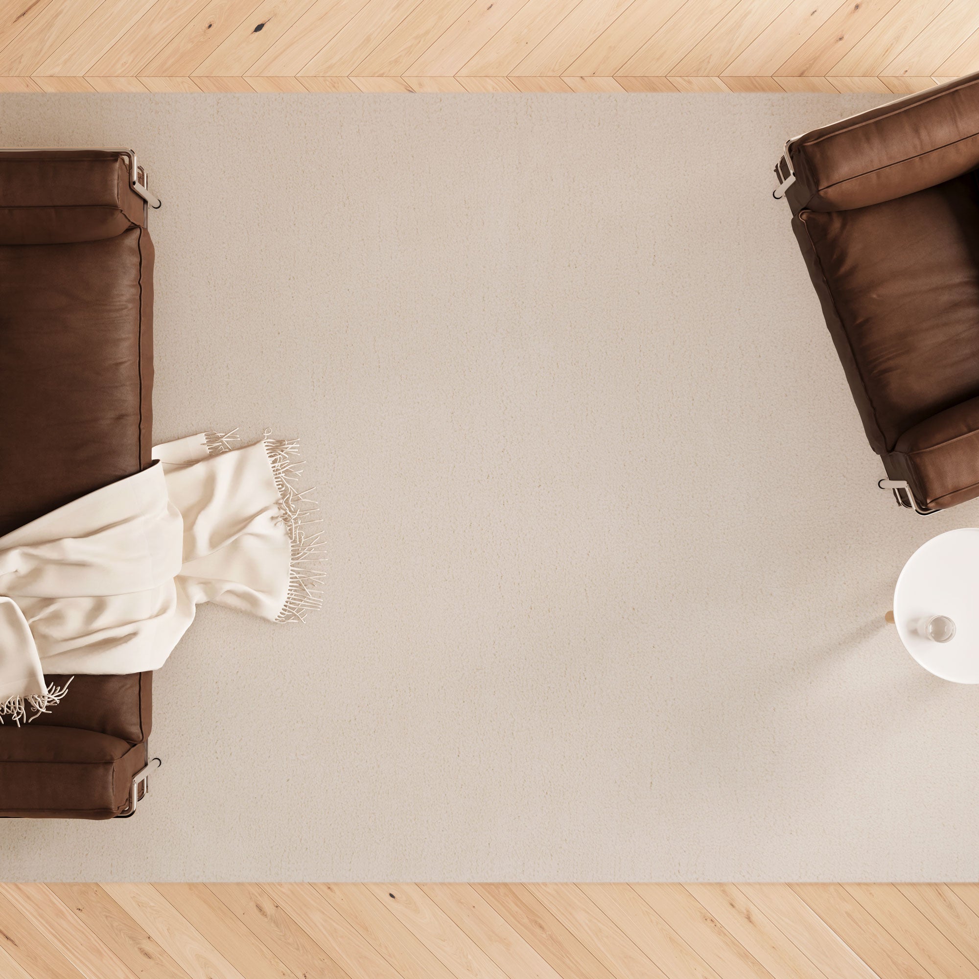 Premium Cream Shaggy Rug - Lace