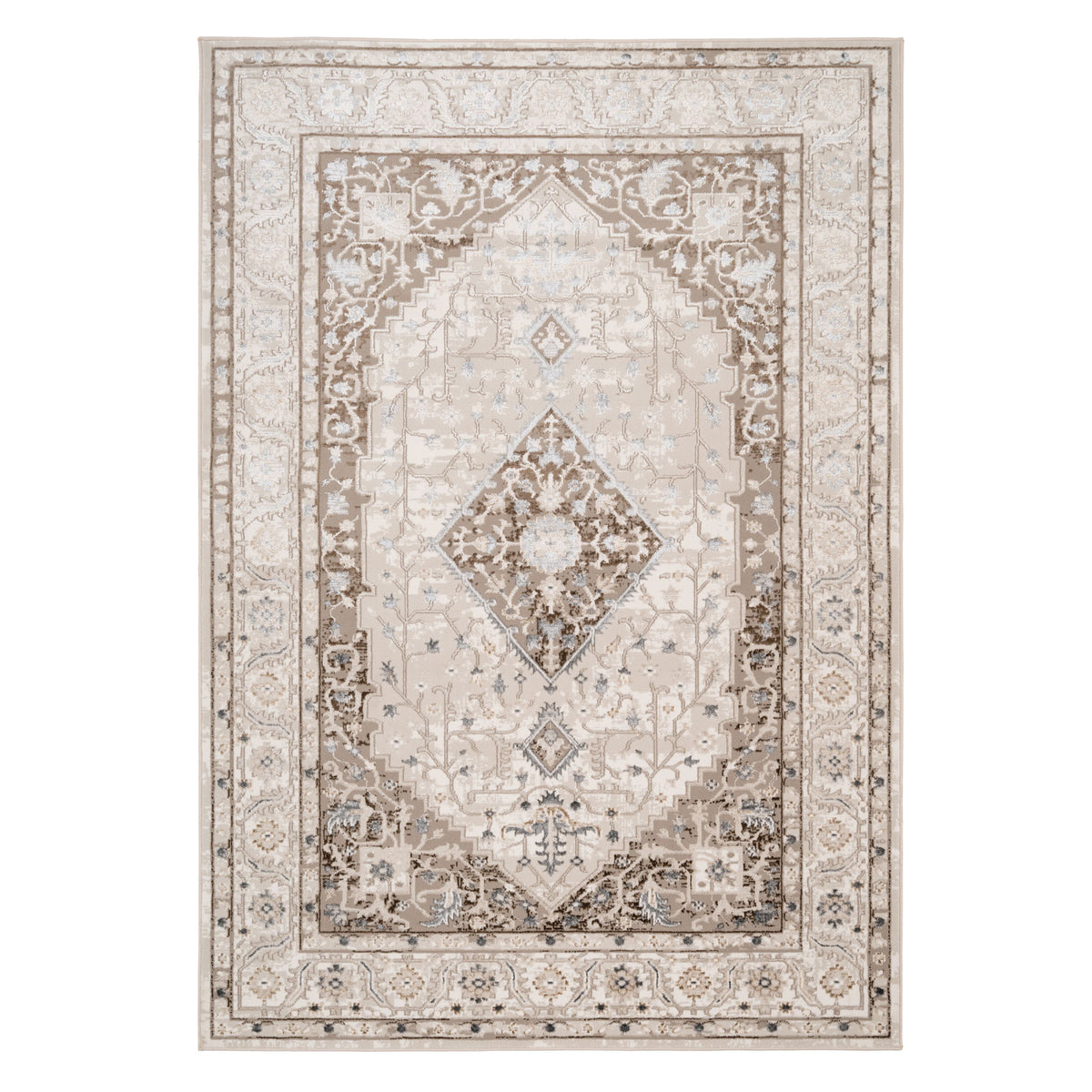 Cream Beige Medallion Rug - Artha
